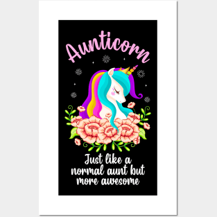 Aunticorn Unicorn Awesome Auntie Aunt Gift Posters and Art